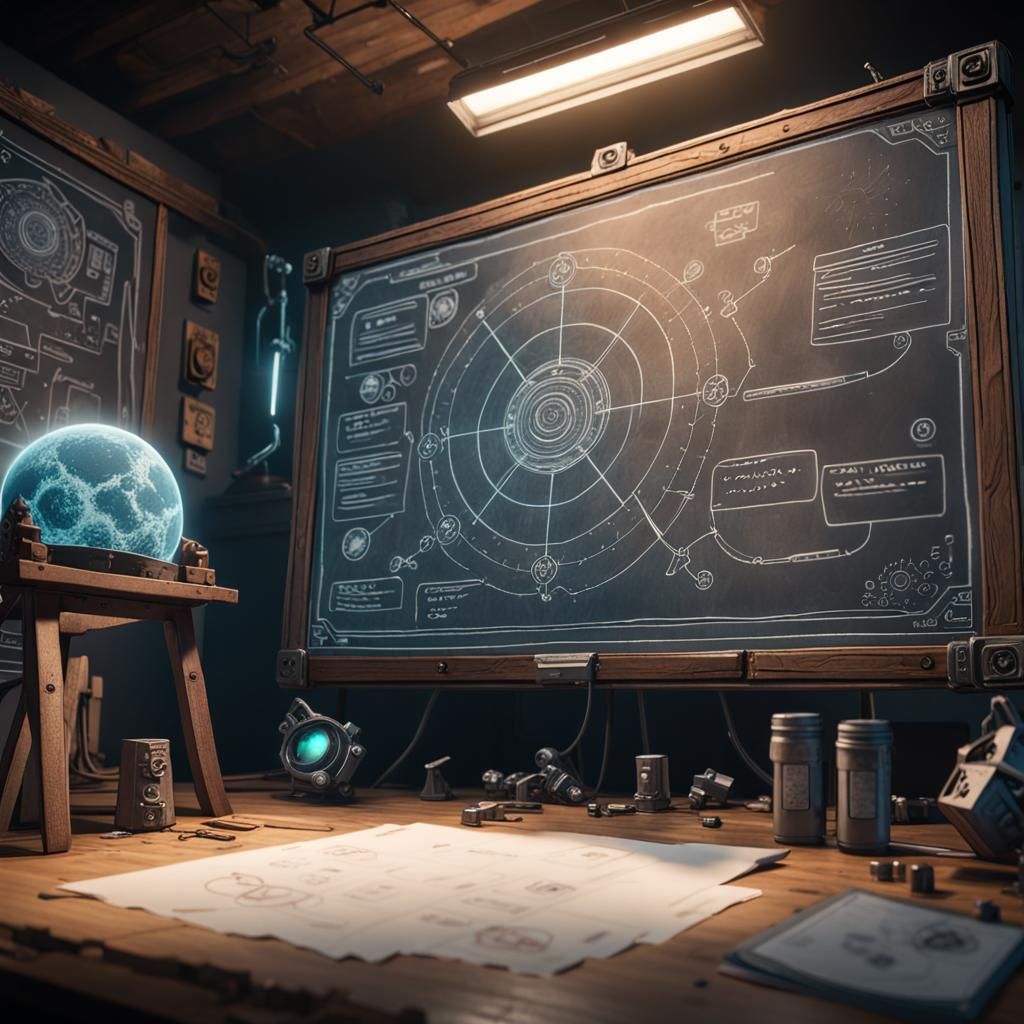 Conspiracy Theories on Marker Board: 3D Game Art