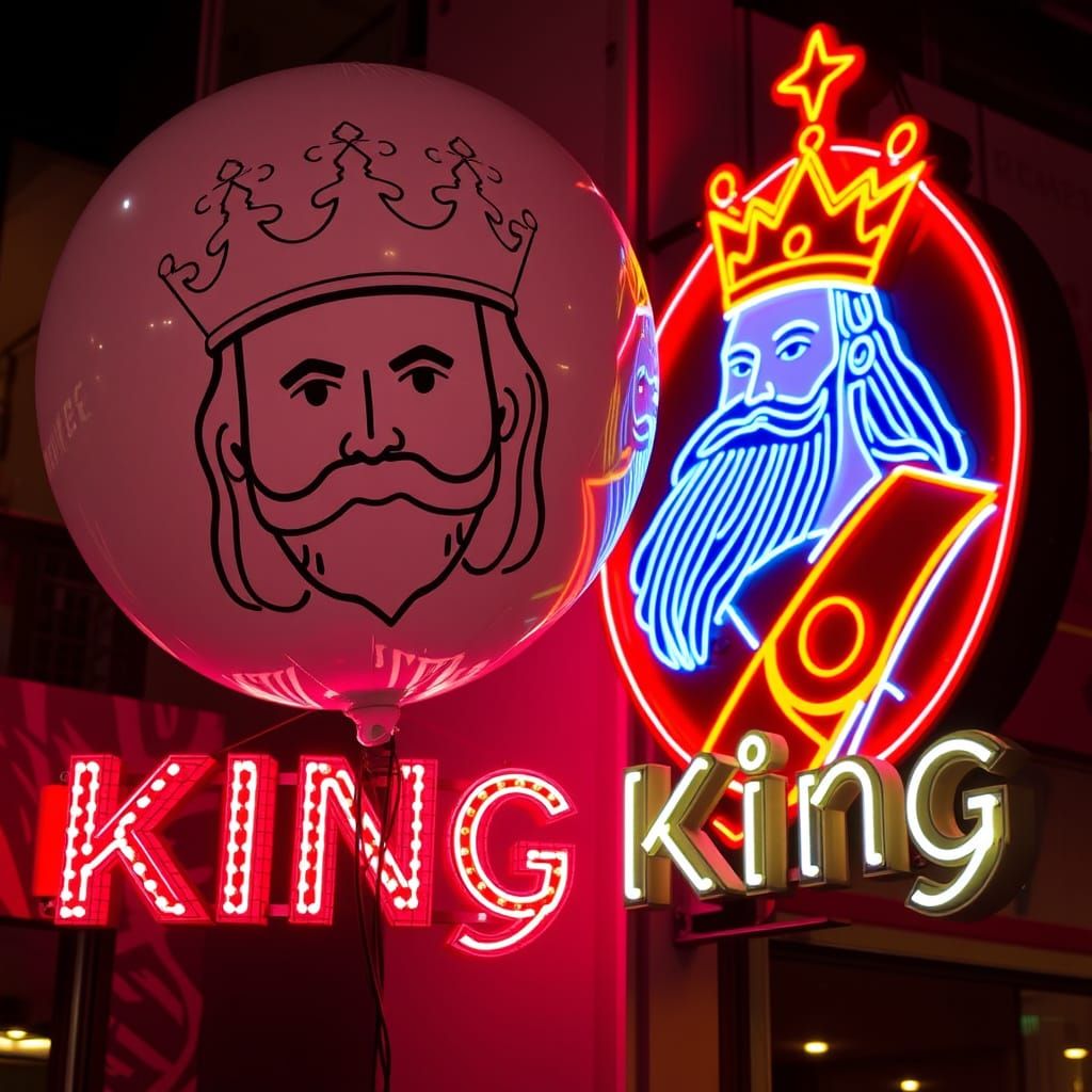 Royalty Illuminated in Neon and Balloon