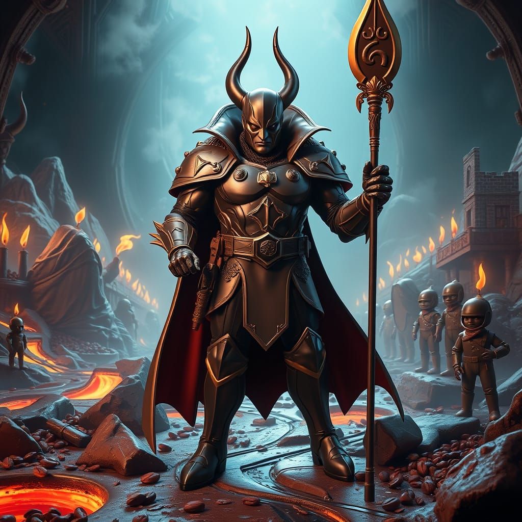 Chocolate Supervillain in a Candy Factory