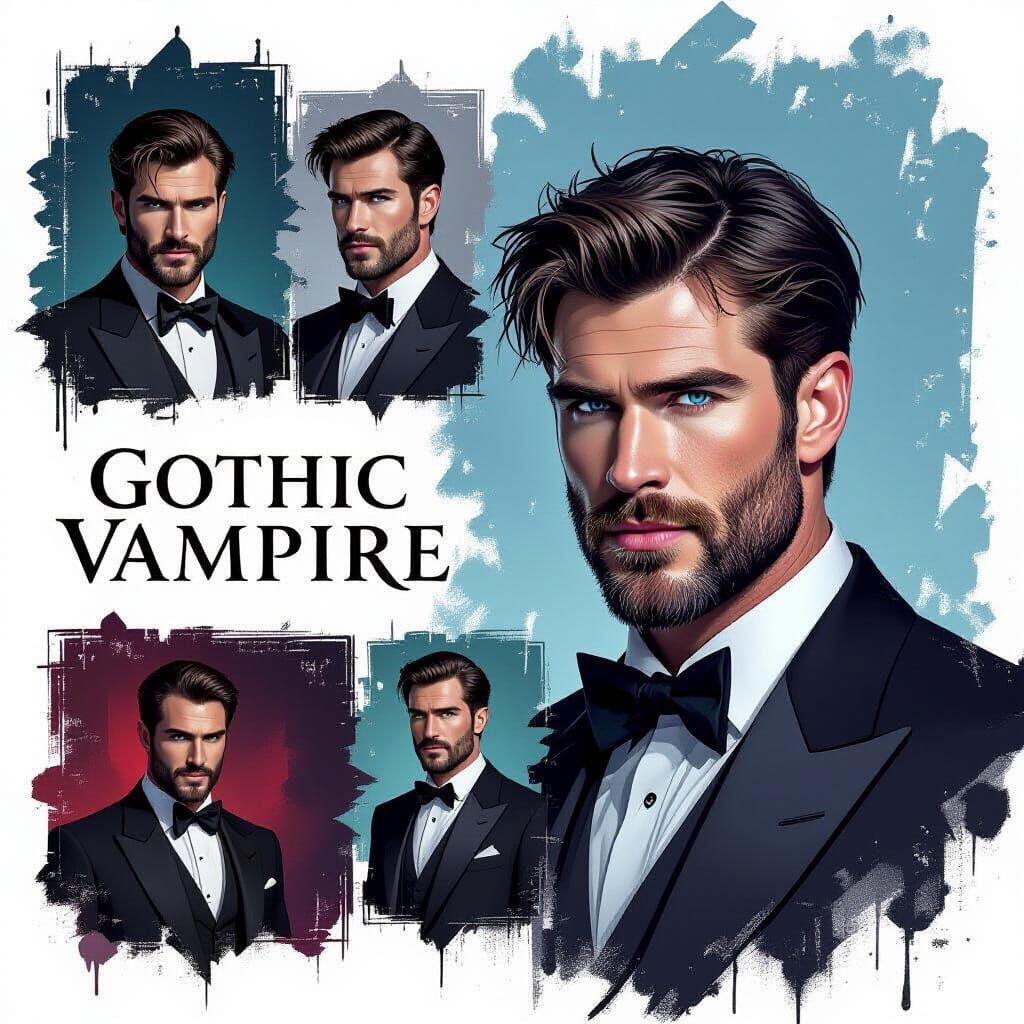 Gothic Vampire Portrait in a Dark Mystical Style