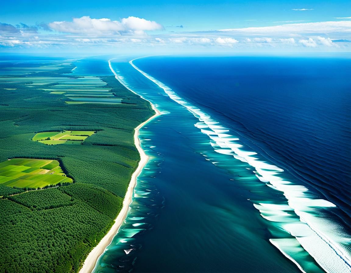 From a birds eye view the Vast expanse of the ocean and the ...