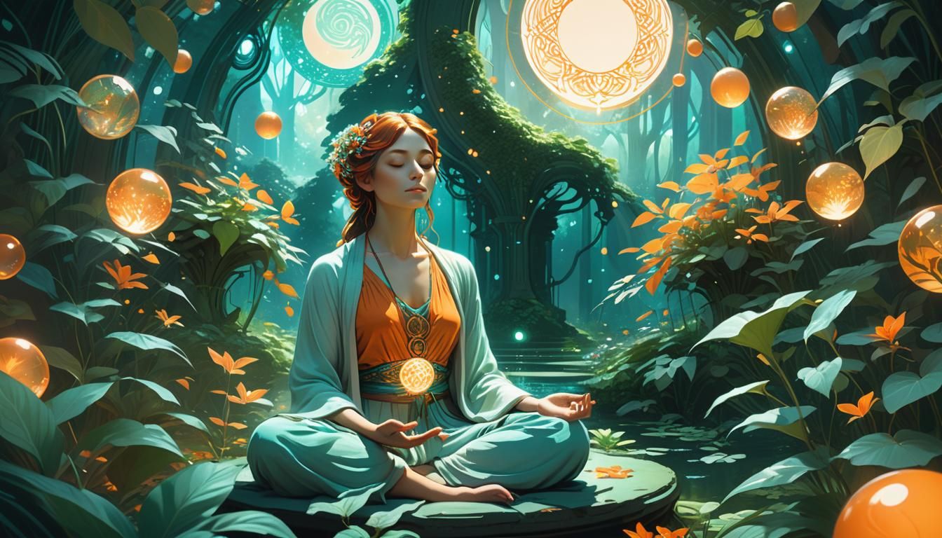 Healing Sanctuary: Tech Professional Meditating in Nature