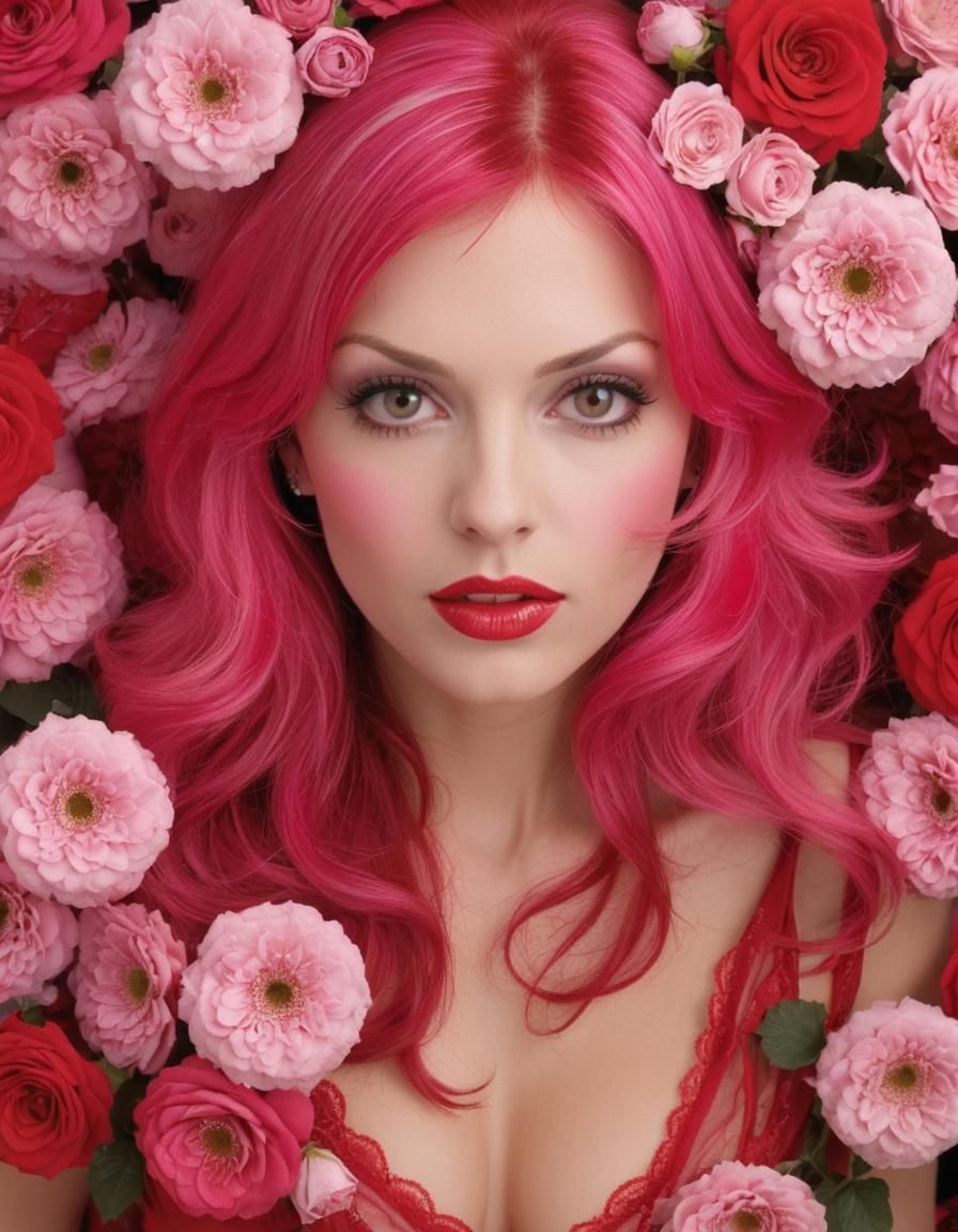 Bold Red and Pink Portrait