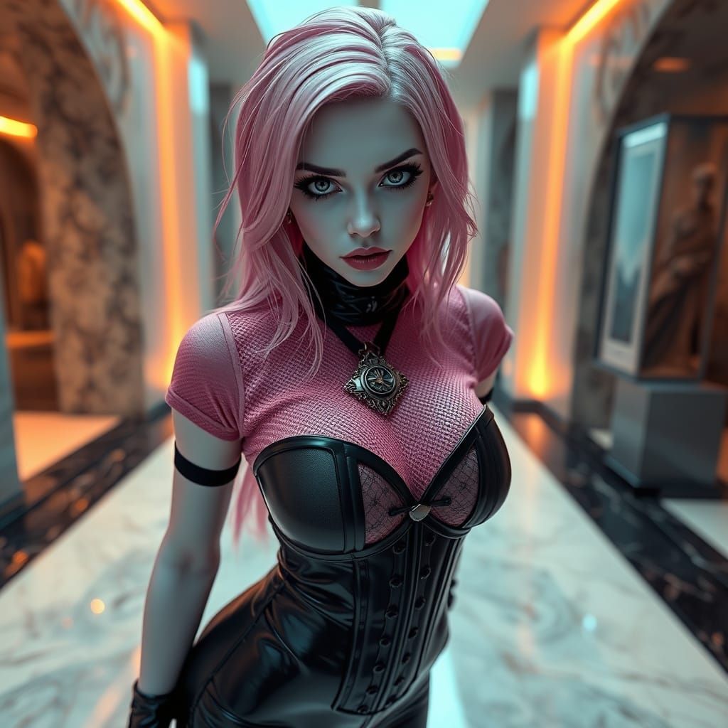 Photorealistic Digital Portrait of a Gothic Goddess in 8K Re...