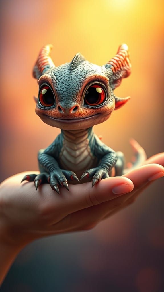 Friendly Dragon in Hyperrealistic Style