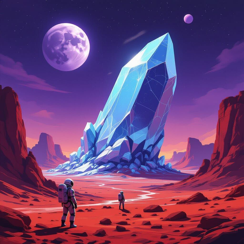 Astronaut Discovers Crystalline Alien Structure on Red Plane...