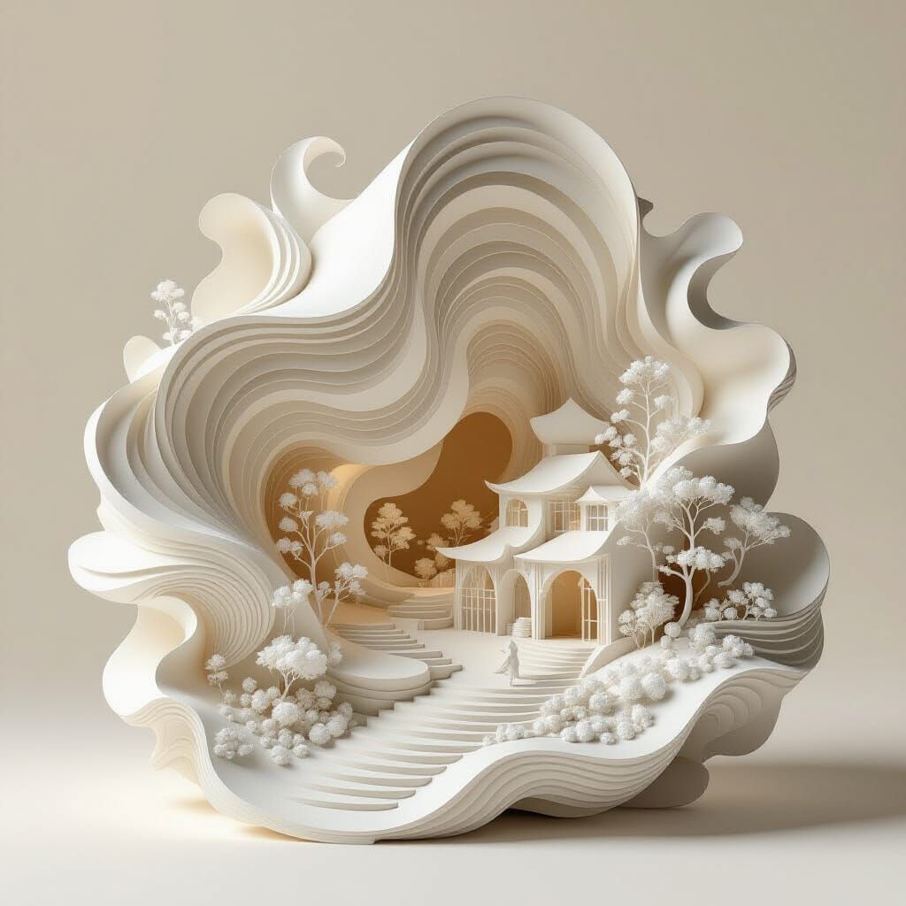 Intricate Paper Sculpture in 3D