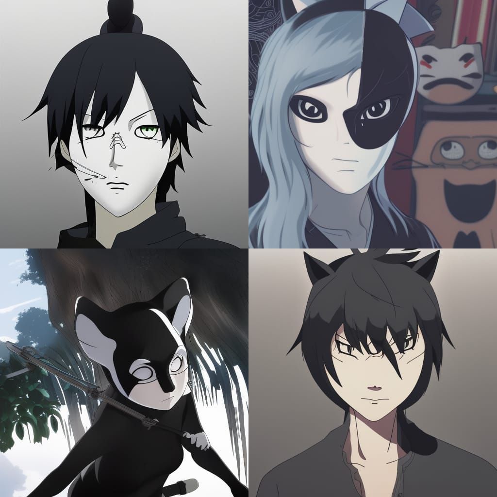 Man with Cat Ears in Anime Style