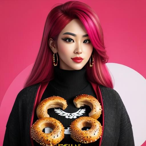 Hyperrealistic Maximalist Bagel Embrace