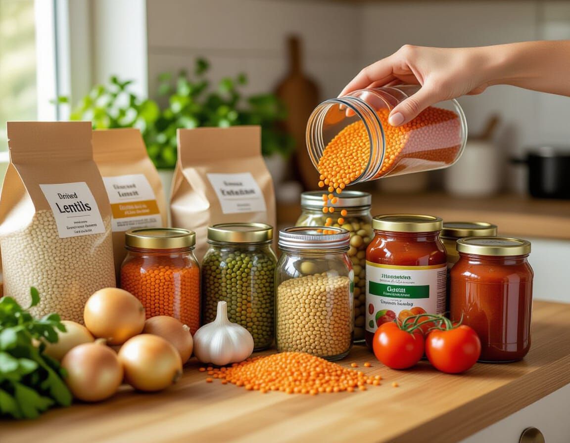 Budget-Friendly Plant-Based Kitchen in Photorealistic Style