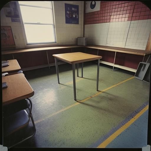 Nostalgic Polaroid Photo of High School Students