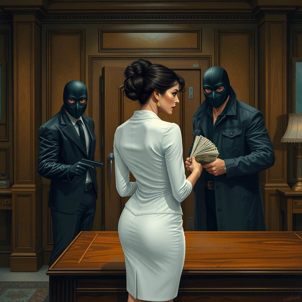 Confident Heist in a Luxurious Office
