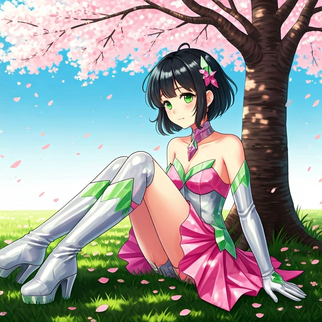 Girl as Energy Elemental in Manga Style