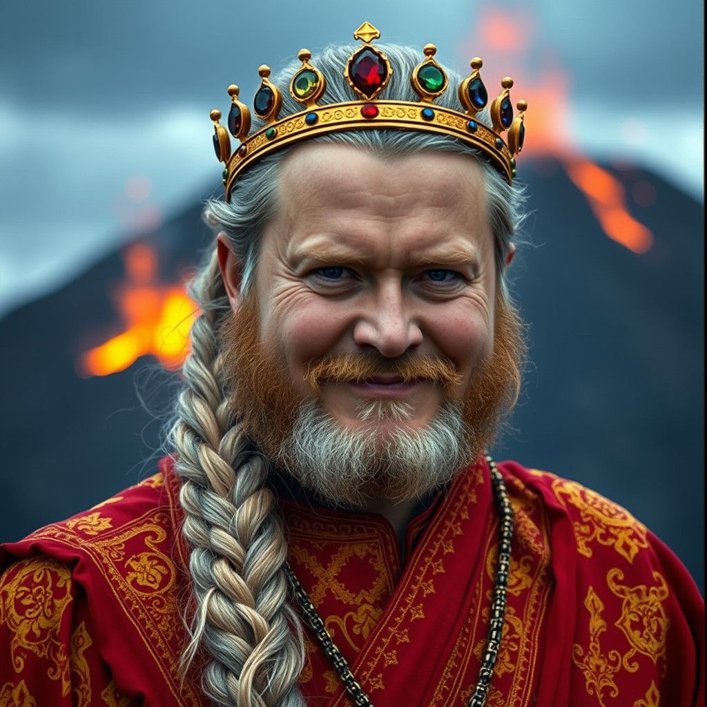 Handsome Chubby King with Gold Braid