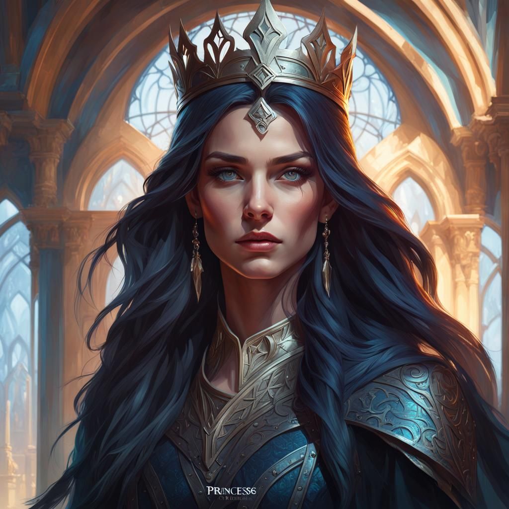 Cruel Elf Princess in High Gothic Dark Fantasy Style