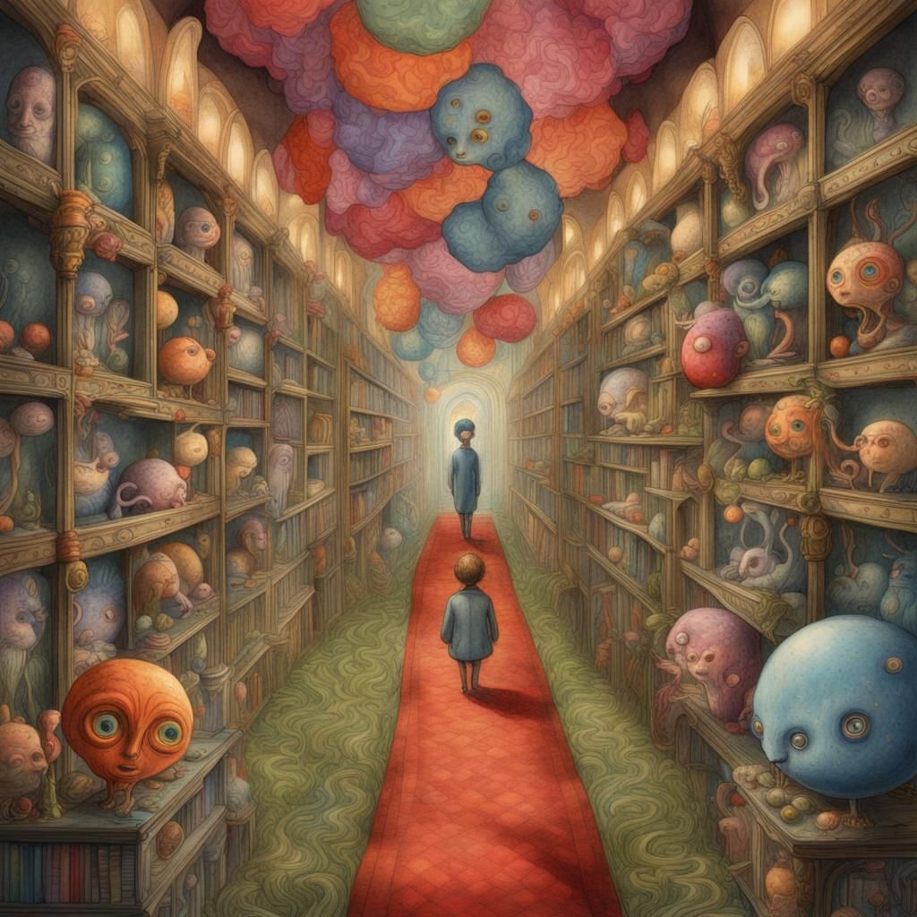 Colorful Storybook Illustration in Style of Miró and Pixar