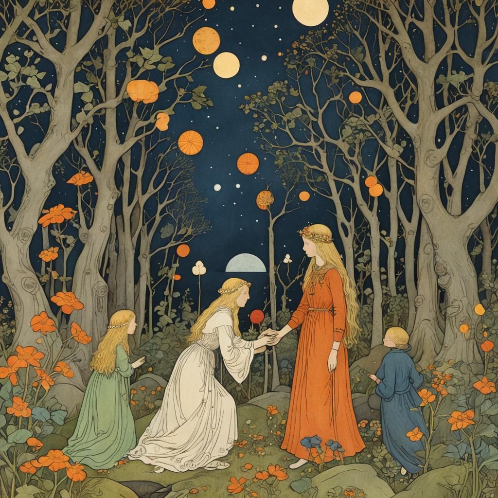 Mystical Scandinavian Art Nouveau Scene