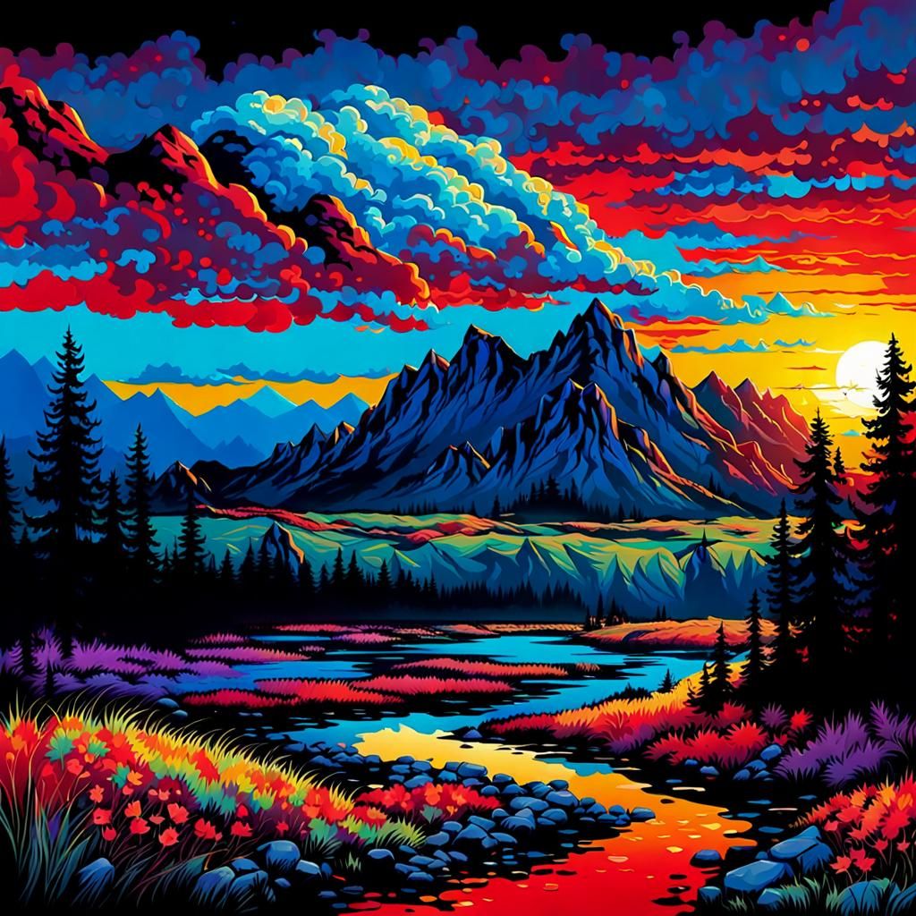 Surreal Sunrise: A Melancholic Rock 'n' Roll Dream