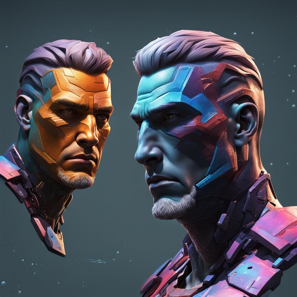 Hyperrealistic Portrait of a Man with Strong Jawline