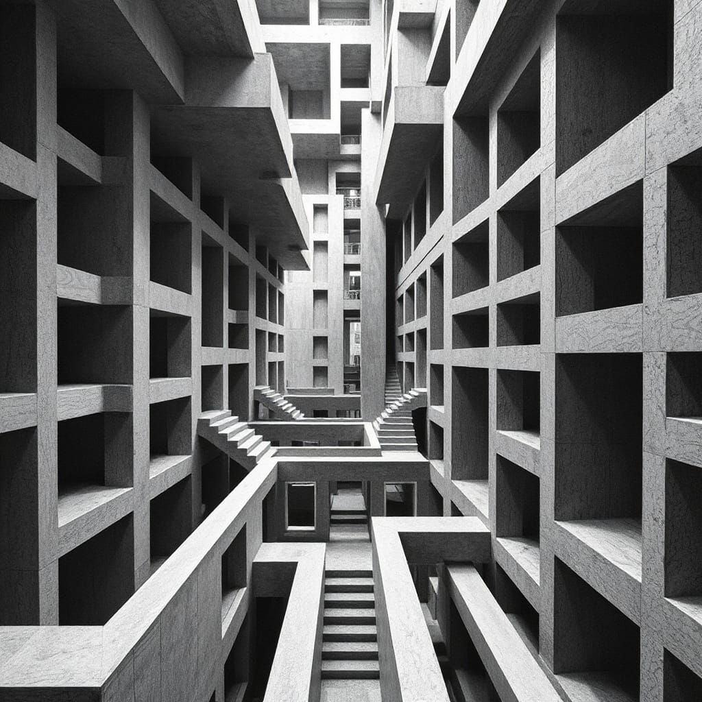 Impossible Architecture Inspired by Escher and Op Art