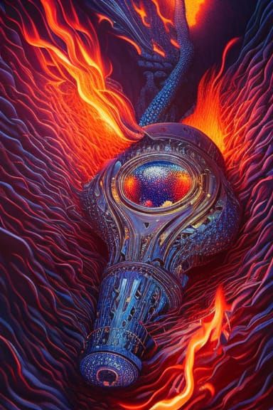Dark Fantasy Genie Bottle in Photorealistic Style