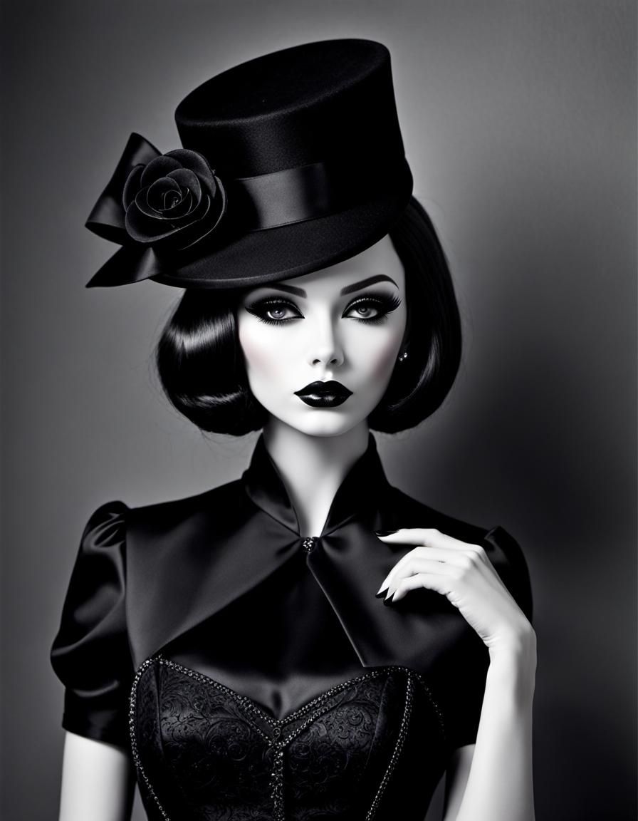 Mysterious Living Doll in Film Noir Style