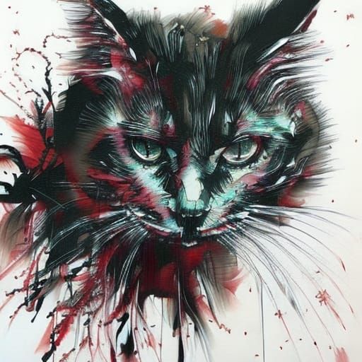 Ink Portrait of an Interesting Cat