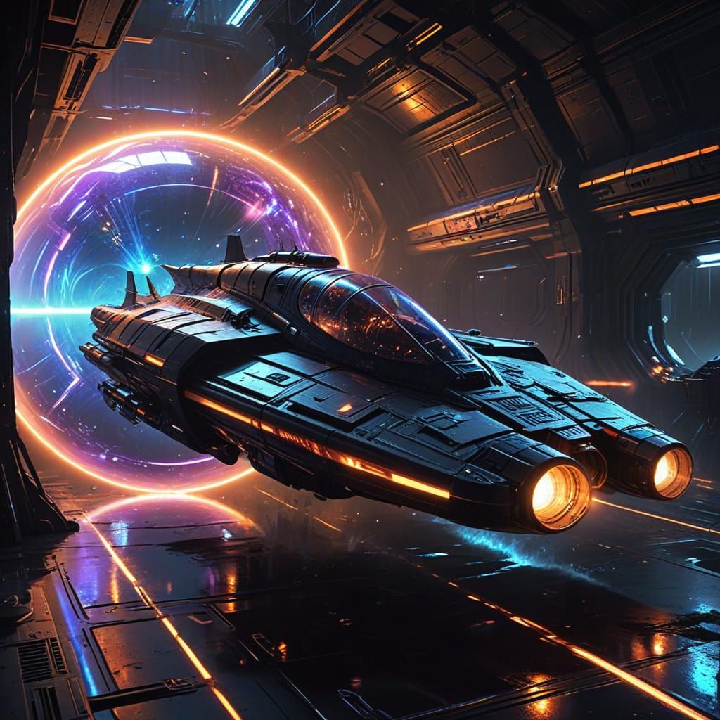 Sleek Spaceships Engage in Intergalactic Combat