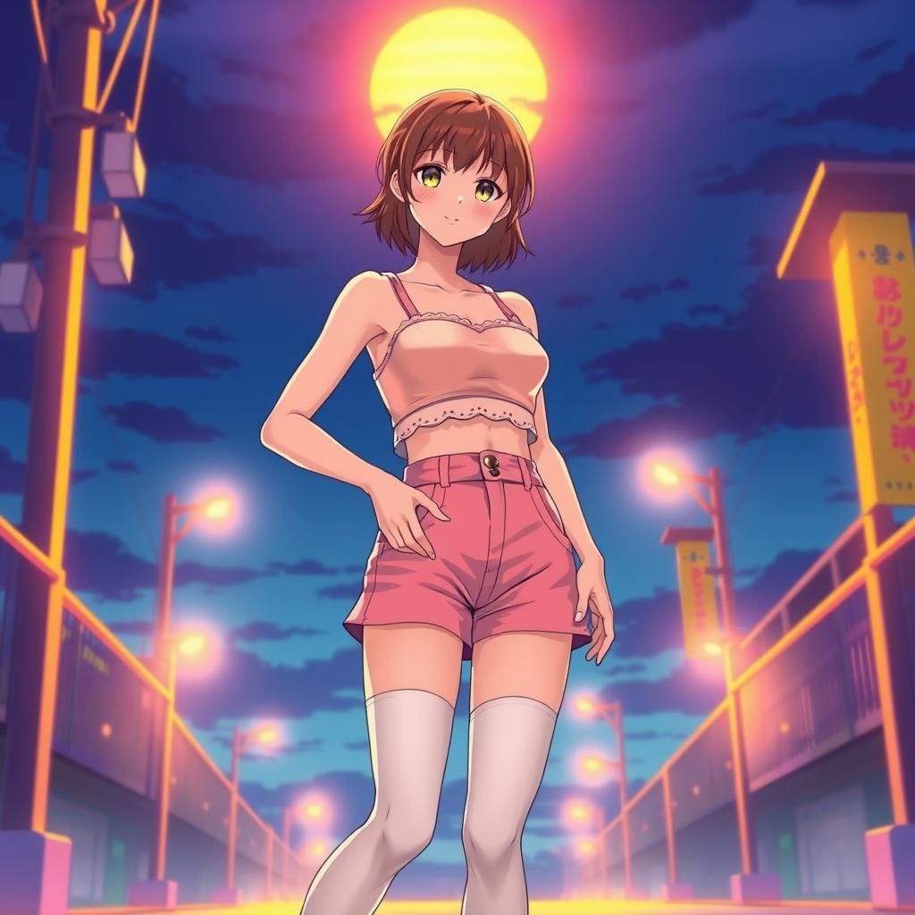 Makise Kurisu in Summer Outfit, Manga Anime Style