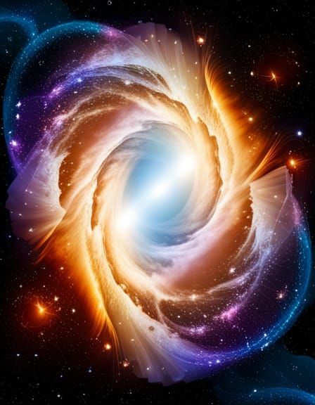 Cosmic Symphony of Swirling Galaxies and Celestial Bodies