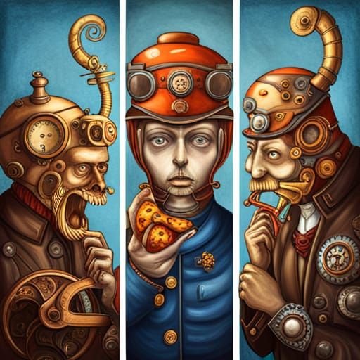 Whimsical Hat Triptych