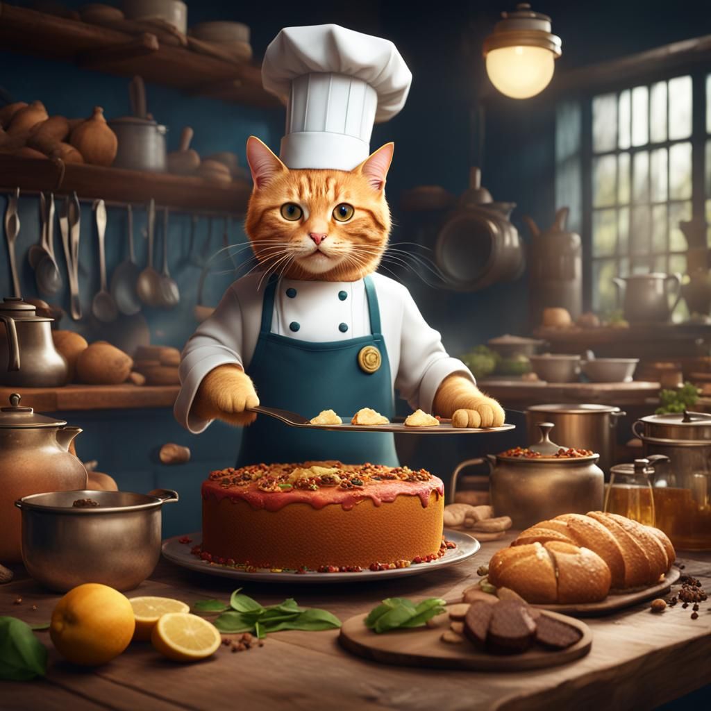 Ginger Cat Baker Creates Cake