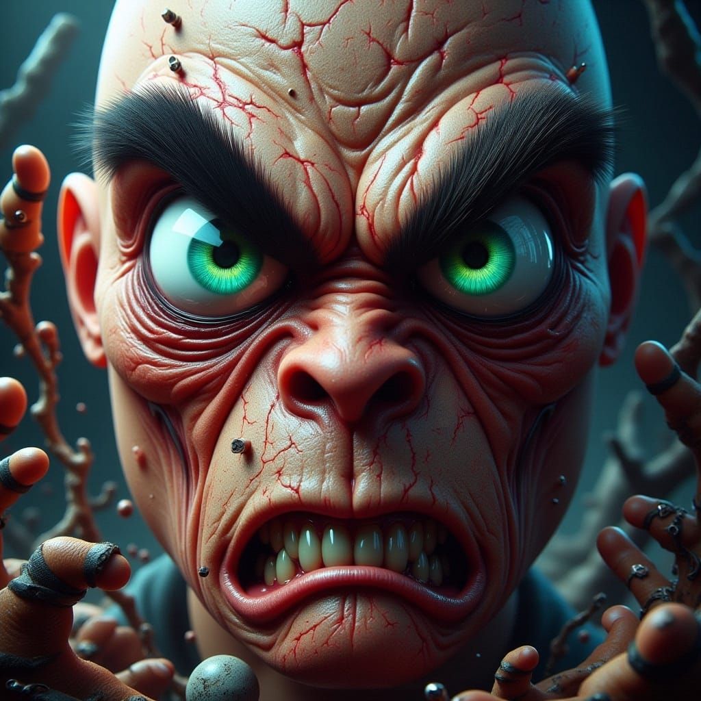 Hyper-Detailed Dark Fantasy Macro Image