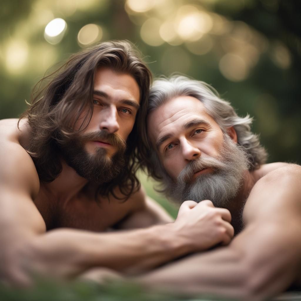 Intimate Portrait of Two Men Embracing