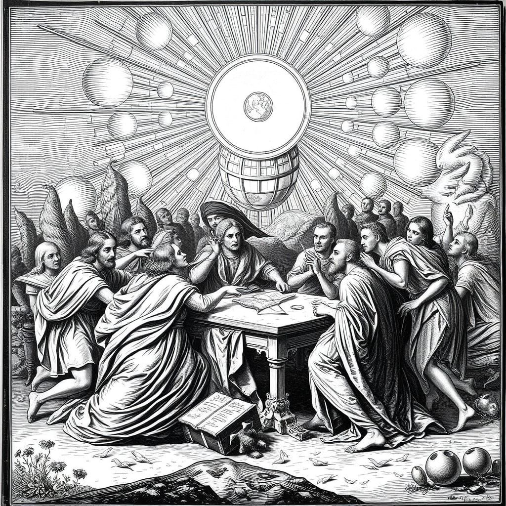 Dante's Divine Comedy: Wood Engraving in Doré Style