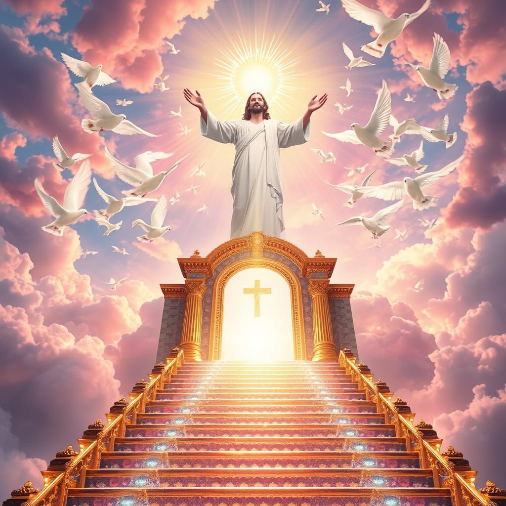 Divine Ascension: Radiant Stairway to the Heavens