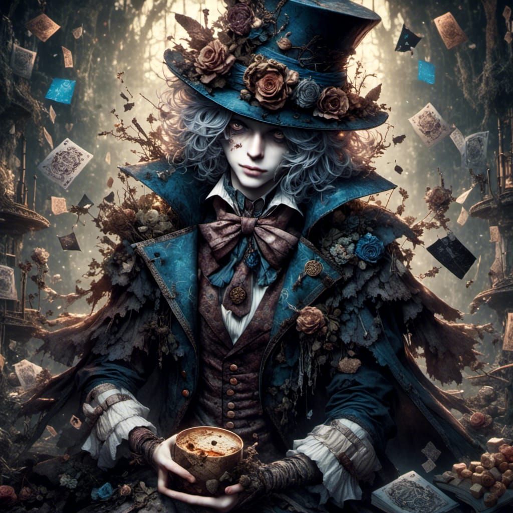 Hyperrealistic Mad Hatter Alice Portrait