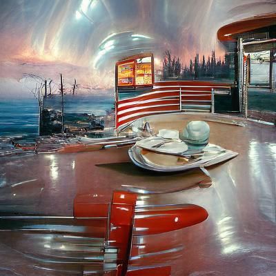 End of the World Diner in Oil Paint