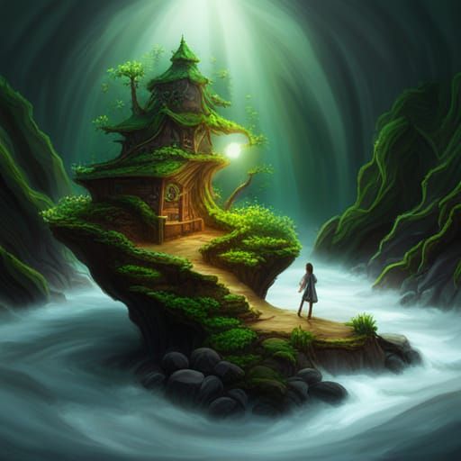 Enchanting Fairy Terrarium in Fog: Hyperrealistic Art