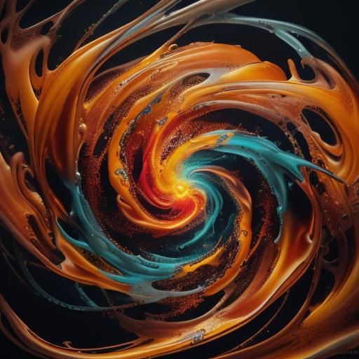 Surreal Bag of Fiery Clouds in Vivid Colors