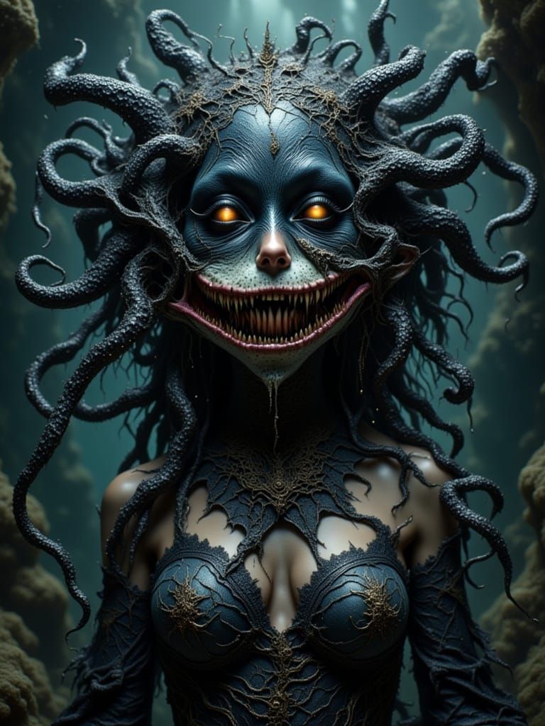 Terrifying Nereid Chimaera with Fangtooth Fish Mouth