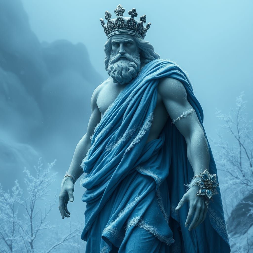 Frozen Roman god