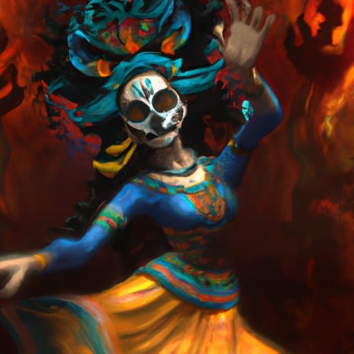 Day of the Dead Mask in Dynamic Lighting