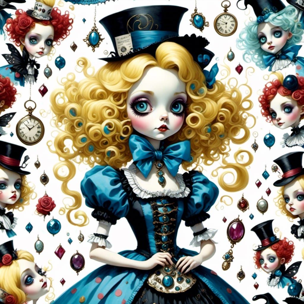 Gothic Alice in Wonderland Character Design