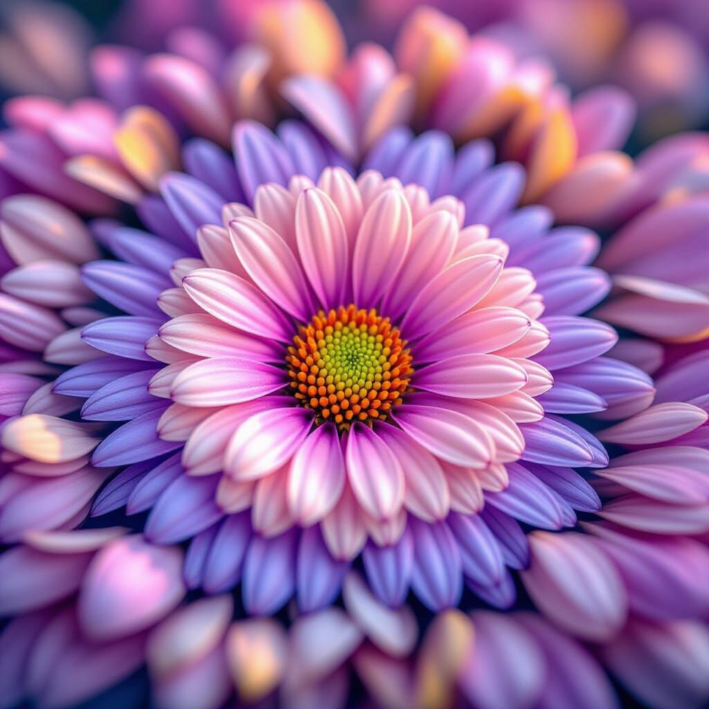 Pink and Yellow Flower Petals in Kaleidoscope