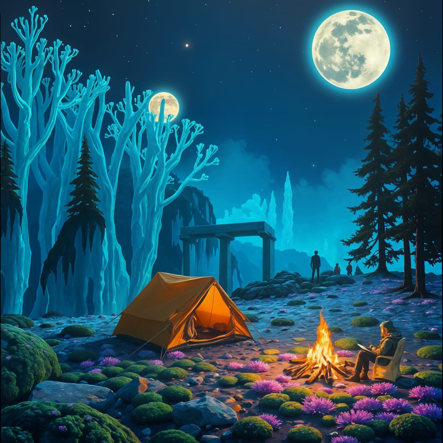 Exoplanet Nomads Painting Alien Landscape