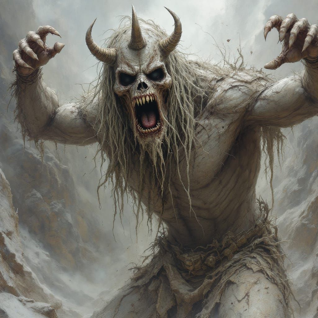 Crying Haunted Ancient Spirit in Ethereal Light