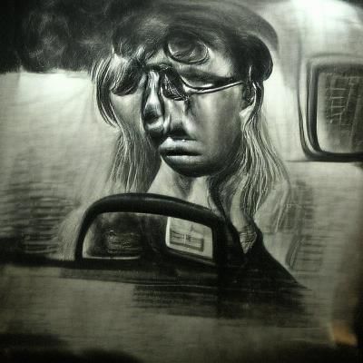 Lost Glasses: Expressive Charcoal Drawing of Forgotten Spect...