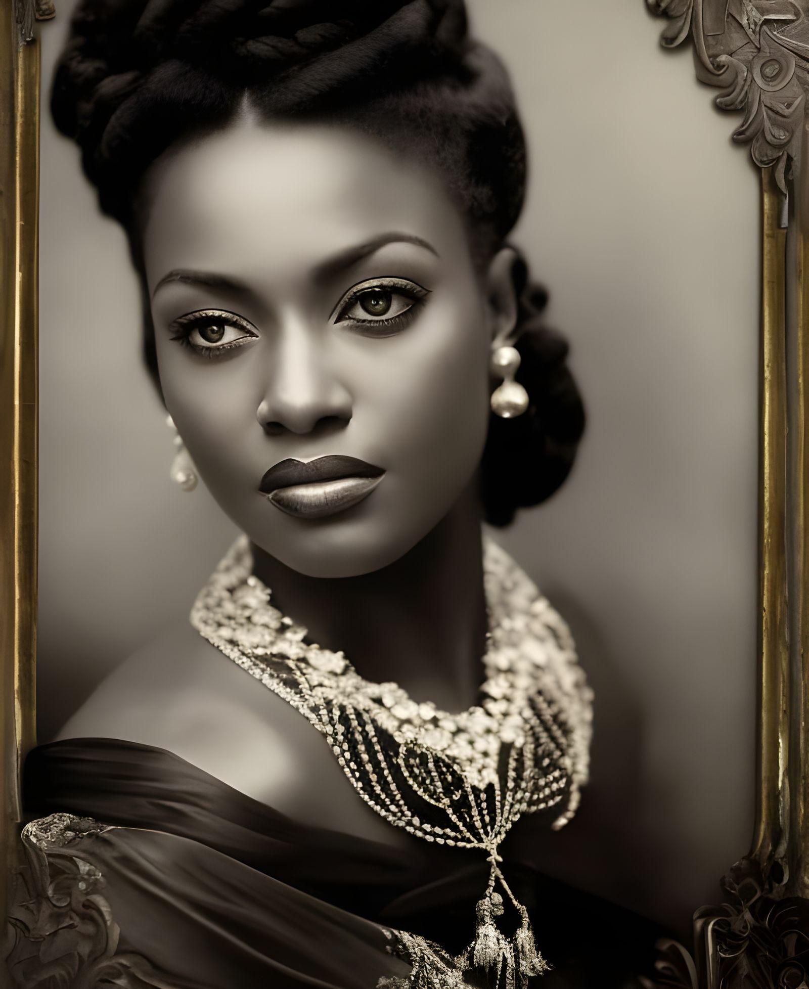 Victorian Lady Portrait in Sepia Tone