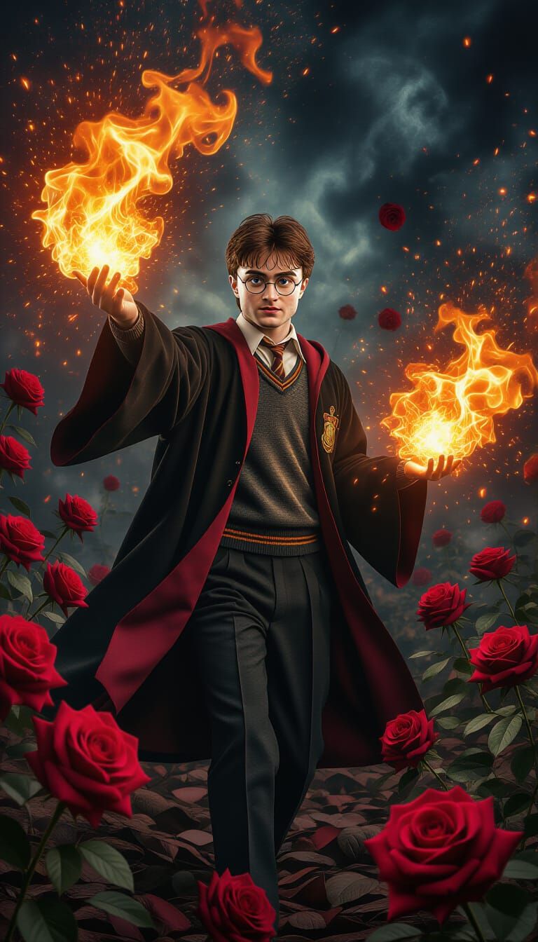 Harry Potter and Exploding Roses: Matte Painting Style
